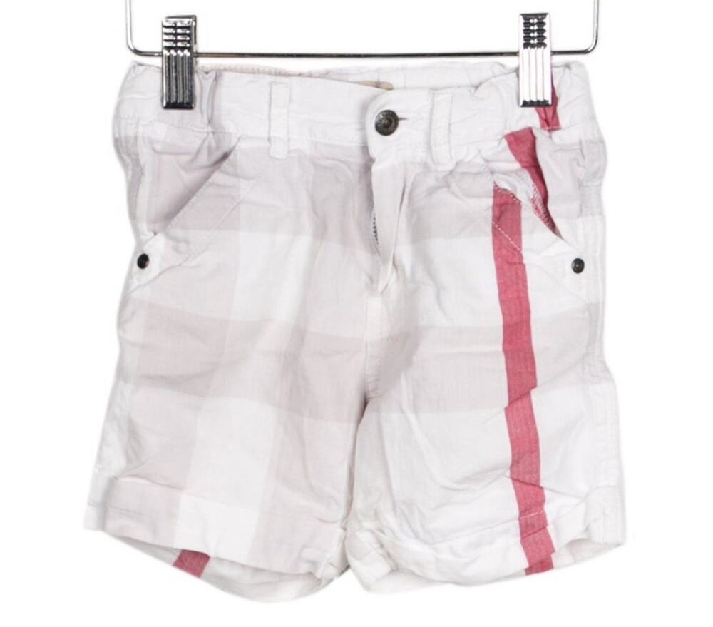 Burberry Toddler Boys Nova Check White Red Beige Shorts size 3Y